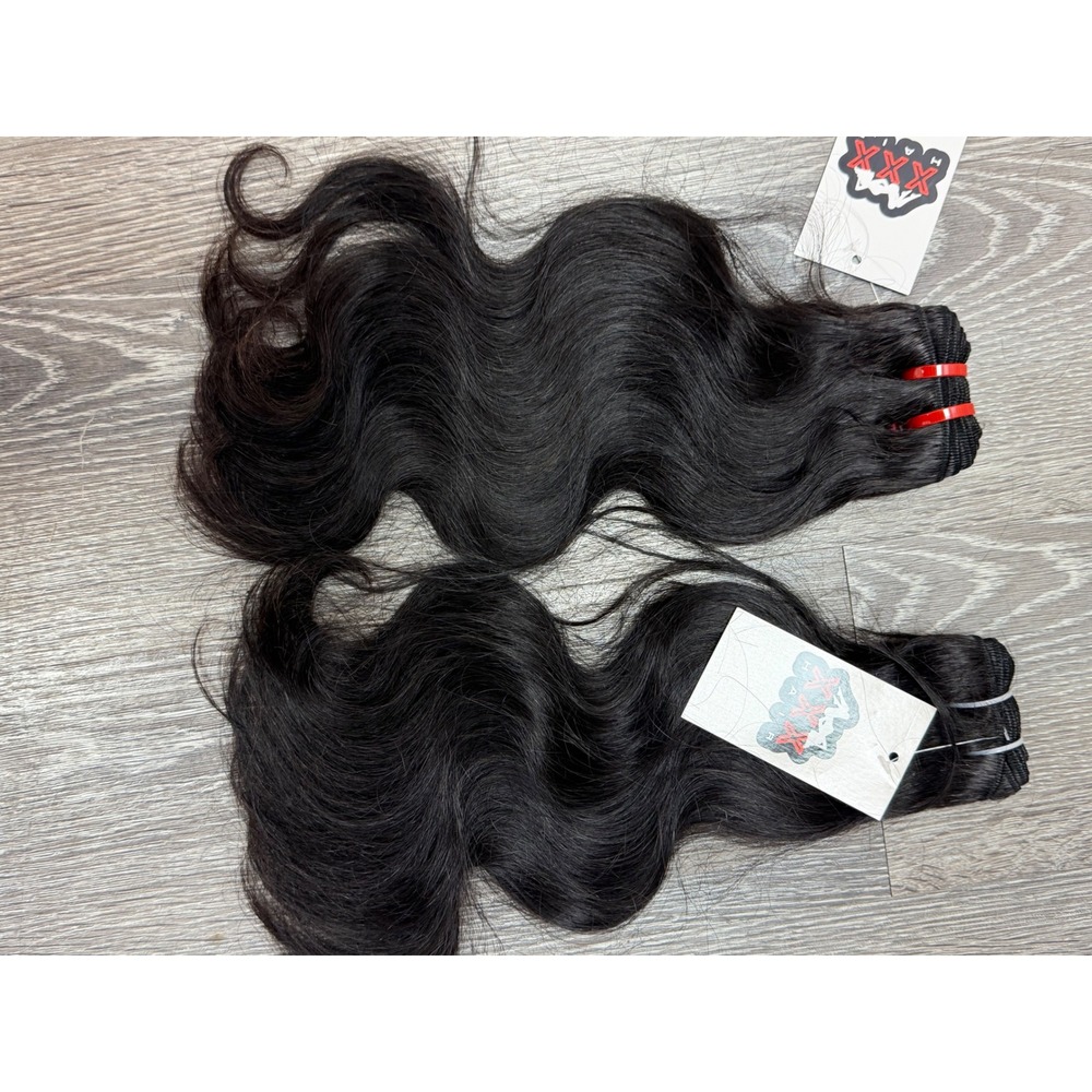2 Bundles Virgin Brazilian Body Wave Human Hair Deal 14"14" - Picture 2 of 3